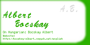 albert bocskay business card